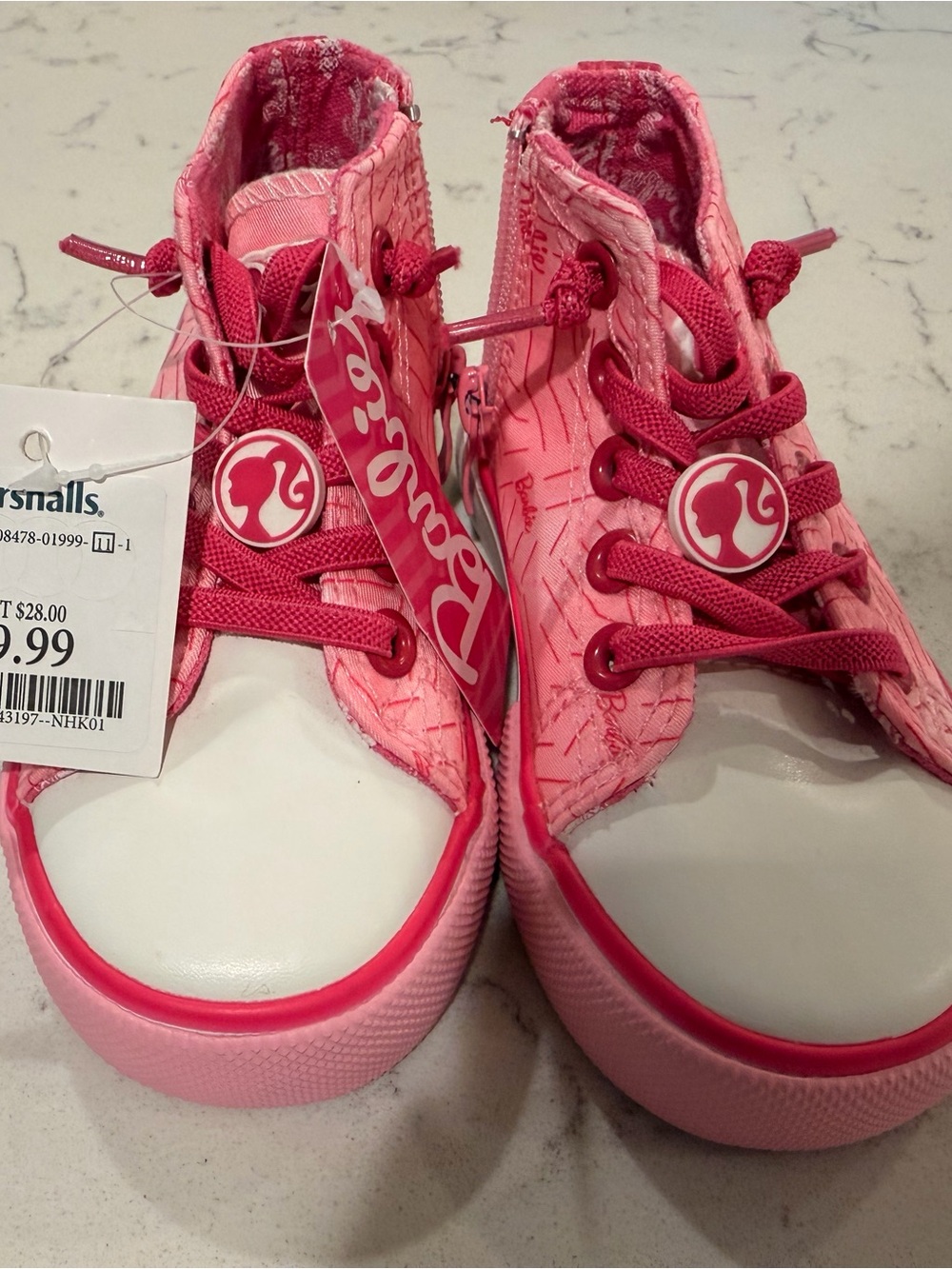 Barbie Pink & Hot Pink High-Top Kids Sneakers